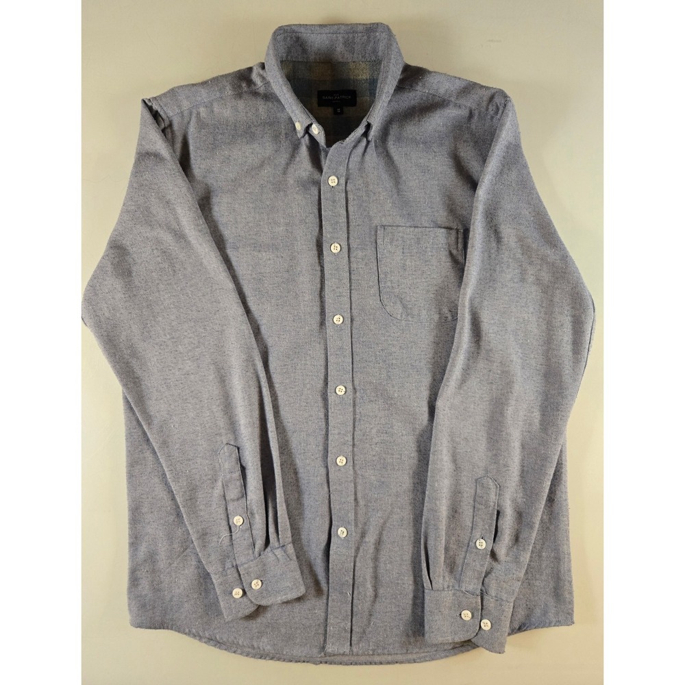 Rue Saint-Patrick Montreal Mens Flannel Button Down Shirt Blue Size M